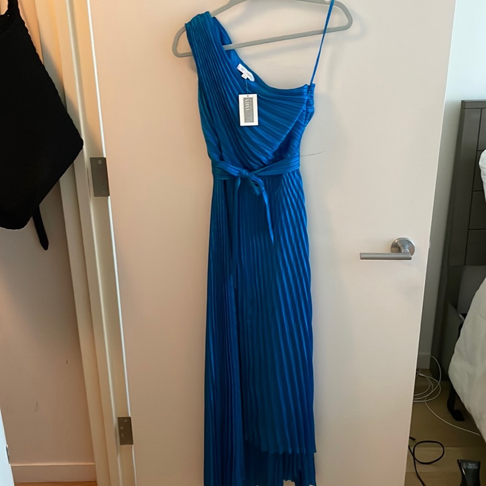 NWT intermix blue pleated gown